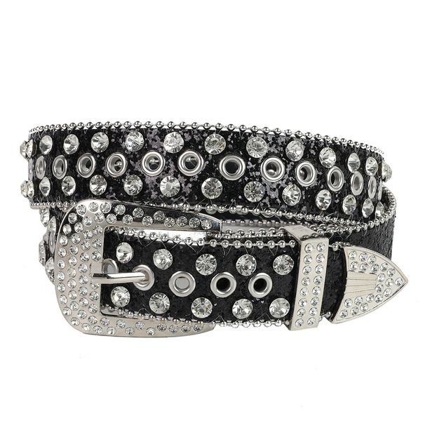 Cintura da donna in denim con strass intarsiati_voghion.com