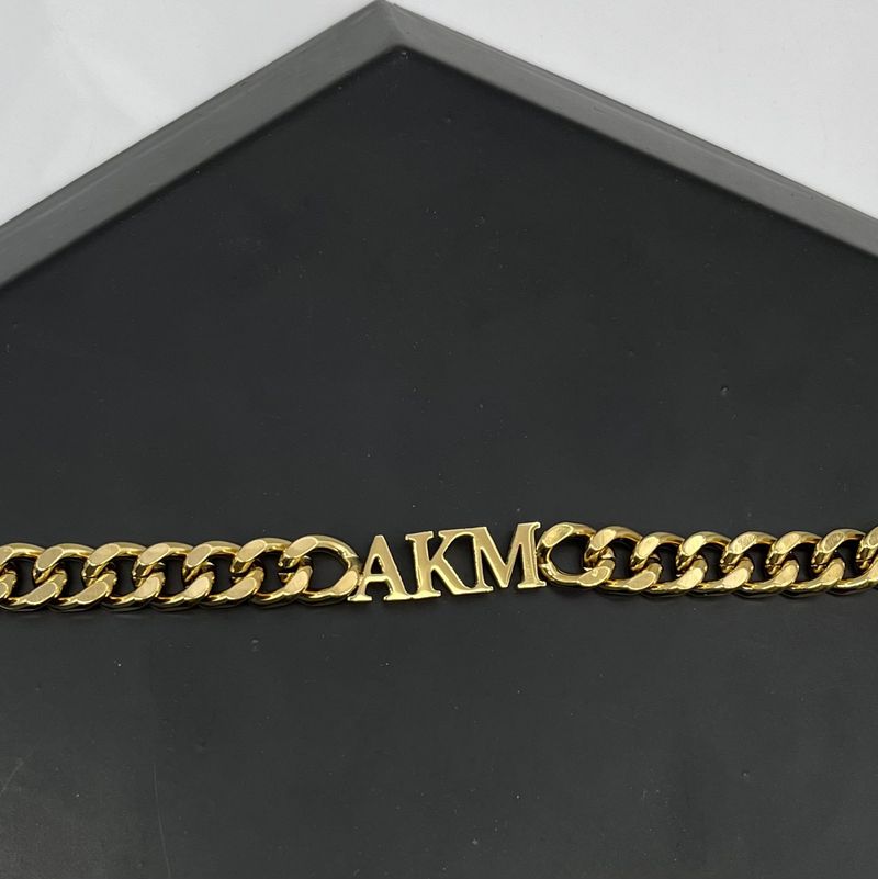 Collana con catena in metallo con ritenzione del colore, in acciaio inossidabile galvanizzato, con nome cubano personalizzato, per uomo_voghion.com