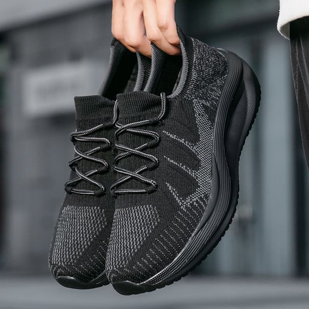 Vier-Jahreszeiten-Stil Fliegender, gewebter, atmungsaktiver Mesh-Freizeitsportschuh, rutschfeste, verschleißfeste Laufschuhe und Sockenschuhe für Herren_voghion.com