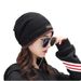 Cappello con fascia da sci calda impilata in lana tinta unita a doppio strato con toppa con bordi lavorati a maglia per autunno e inverno_voghion.com