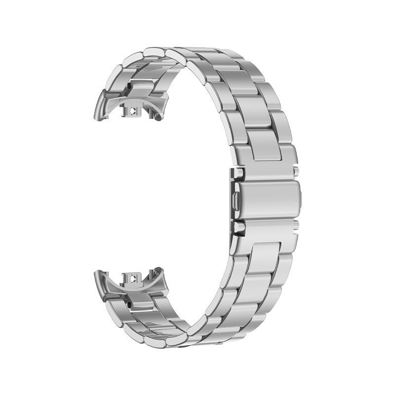 Pulseira de aço inoxidável para Xiaomi Mi Band 9 8 Smartband Business Metal Band Pulseira de relógio para Xiaomi Band 9 8 Acessórios_voghion.com