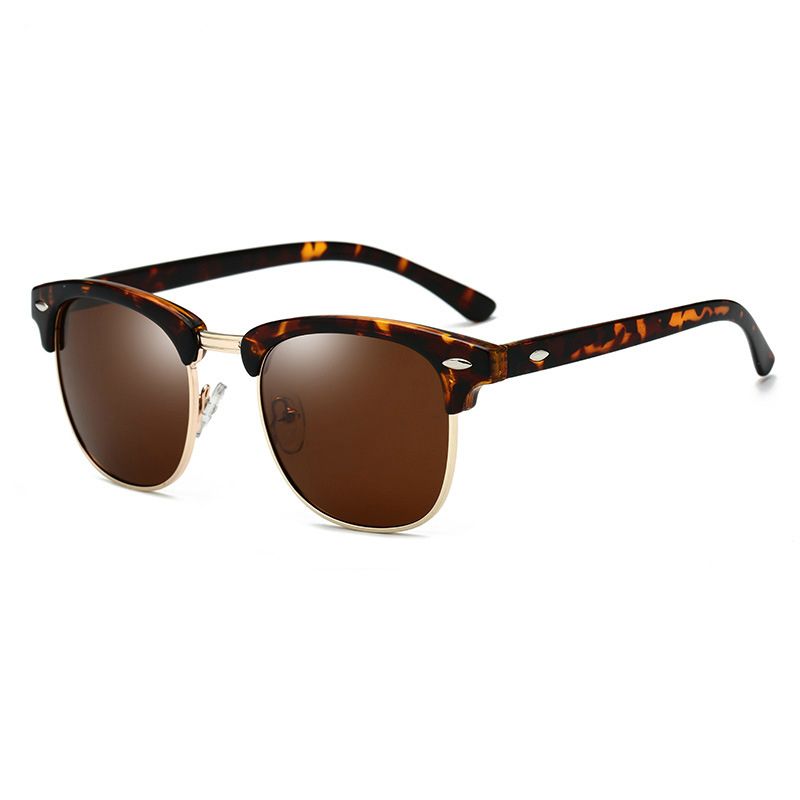 Lunettes de soleil polarisées à la mode pour femmes et hommes, demi-montures, classiques, oculos de sol uv400_voghion.com