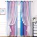 Morandi Double-Layer Curtains - Rainbow Gradient Sheer & Blackout Drapes With Striped Design Ready-Made Window Treatment_voghion.com