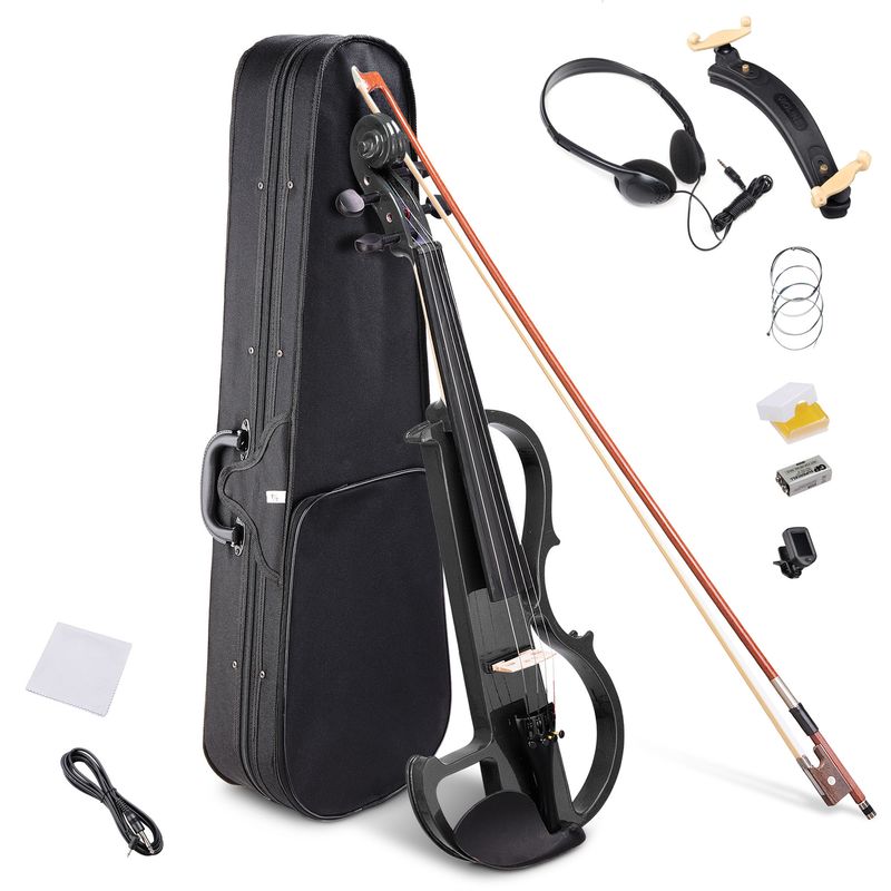 4/4 Violin Electric Violin(right hand)Black_voghion.com
