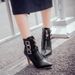 Elegant Pointed Toe Stiletto Ankle Boots With Belt Buckle Detail - Women's Fashion Boots In Extended Sizes (32-47) For Autumn/Winter_voghion.com