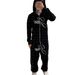 Urban Streetwear Couple Set – Zip-Up Letter Print Hoodie & Loose Fit Sweatpants (Black/Blue/Dark Gray)_voghion.com