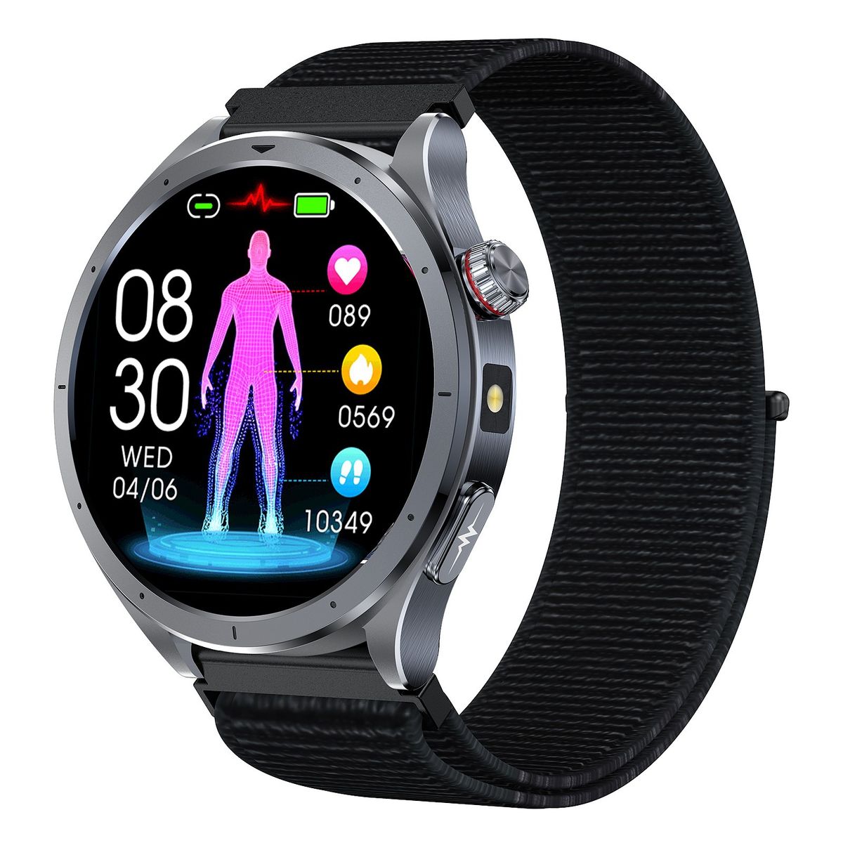 Unisex Smart Watch With ECG Blood Pressure Monitoring – 14-Day Battery, Bluetooth Calls, Sleep & SpO2 Tracker_voghion.com