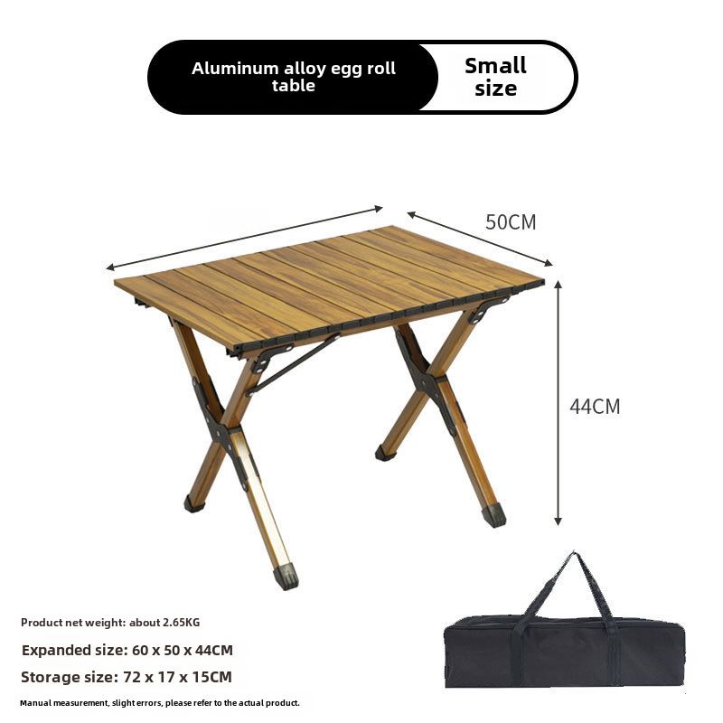 Venkovní kempovací skládací stůl, přenosný hliníkový slitý stůl na rolování vajec, kempovací BBQ piknikový stůl, hliníkový stůl_voghion.com