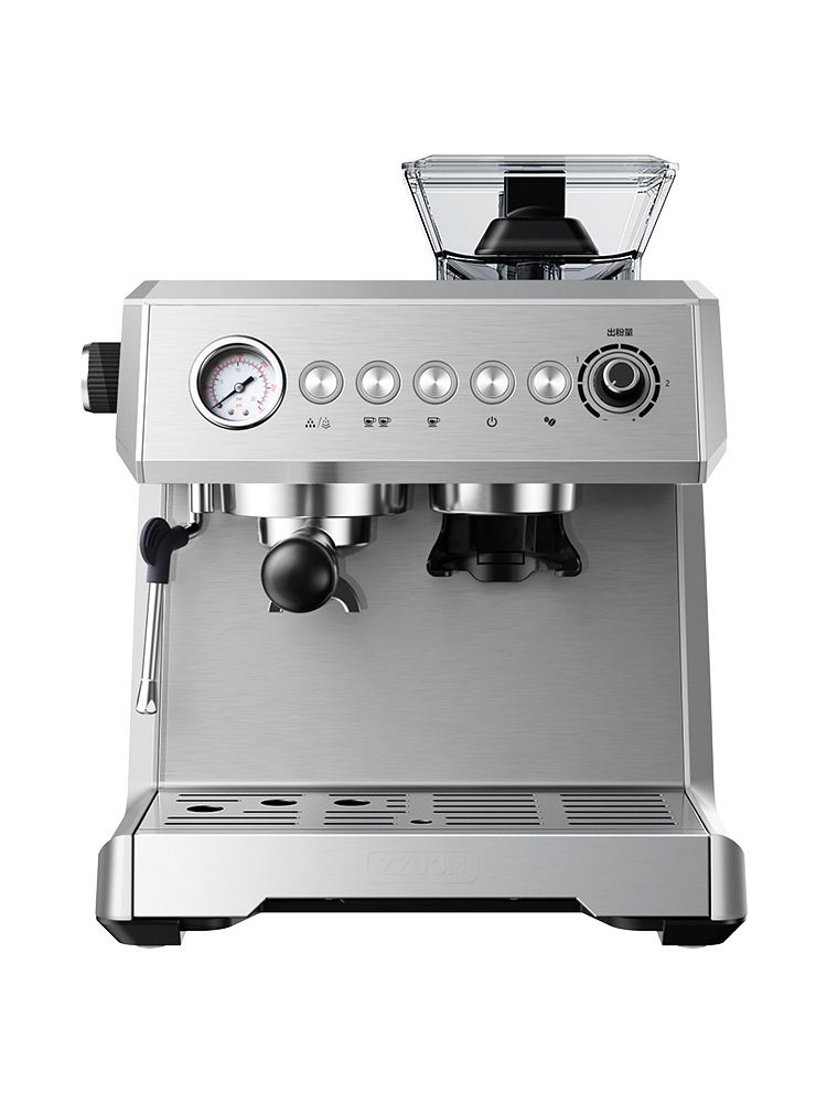 ZZUOM Fully Automatic Espresso Coffee Machine With Built-in Grinder, 15-Bar Pressure, Steam Milk Frother, 1.8L Tank_voghion.com