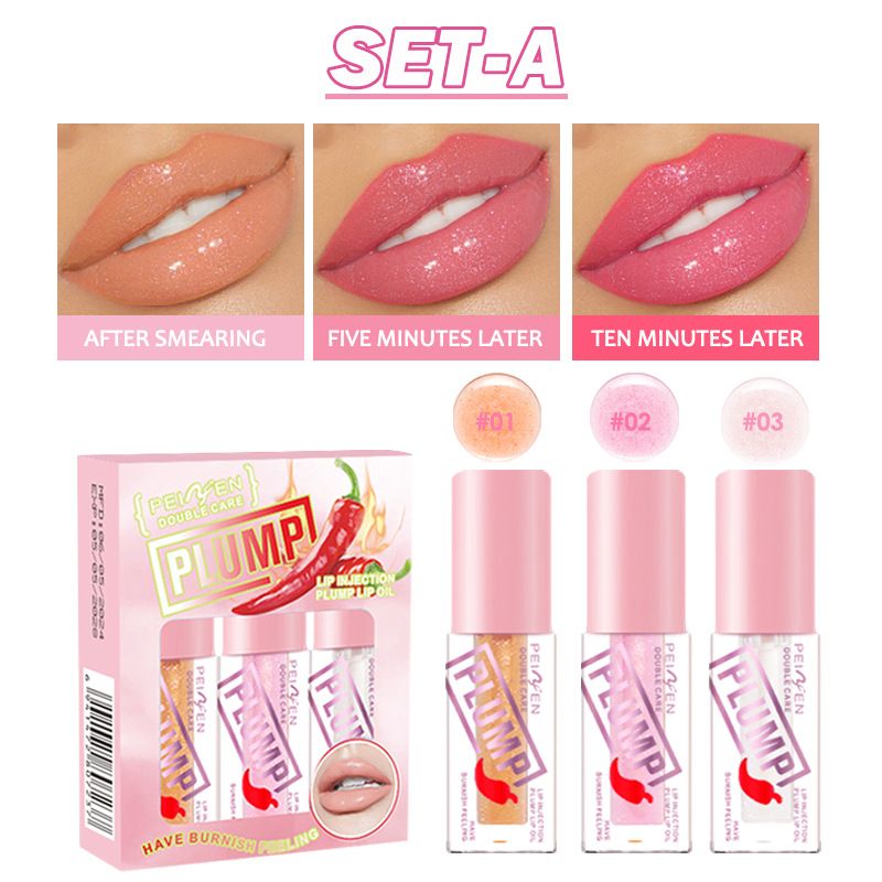 Lip Balm Lip Plumping Oil Set Lightly Moisturizing Non Sticky Lightens Lip Lines Waterproof And Not Easy To Fall Off Transparent Lip Gloss Lip Glaze_voghion.com