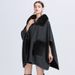 Women's imitation Rex rabbit collar cape cape large size knitted cardigan loose woolen coat_voghion.com