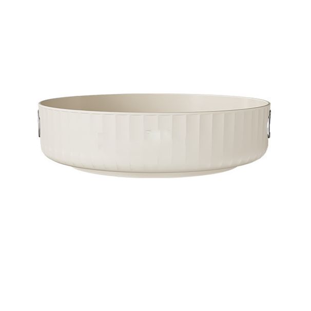 Creamy White Rotatable Round Tray Countertop Multi Purpose Storage Tray Rotating Storage Rack_voghion.com