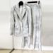 Women's Clothing Early Spring New Tie Dye Print Slim Fit Mid Length Suit Jacket Trousers Suit Two Piece Suit_voghion.com
