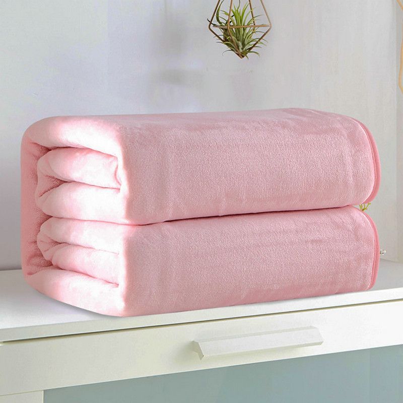 Einfarbige Fleecedecke für den Winter – weiche Überwurfdecke für das Büro, Nickerchen und als Geschenk, warme, gemütliche Decke für Zuhause und unterwegs_voghion.com