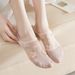 6 Pairs Of Ppring Summer Comfortable And Lovely Transparent Sea Glass Silk Crystal Socks_voghion.com