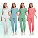 Women’s Clothing Women's Short Sleeved Suits For Washing Hands, Doctors, Nurses, Surgeons, Beauty Salons, Scrubs, Spas, Hand Washing Uniforms_voghion.com