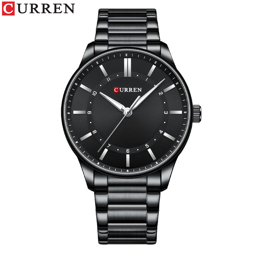 Men's Minimalist Stainless Steel Quartz Watch - Waterproof Round Dial Business Wristwatch With Alloy Strap Large Dial Watch_voghion.com