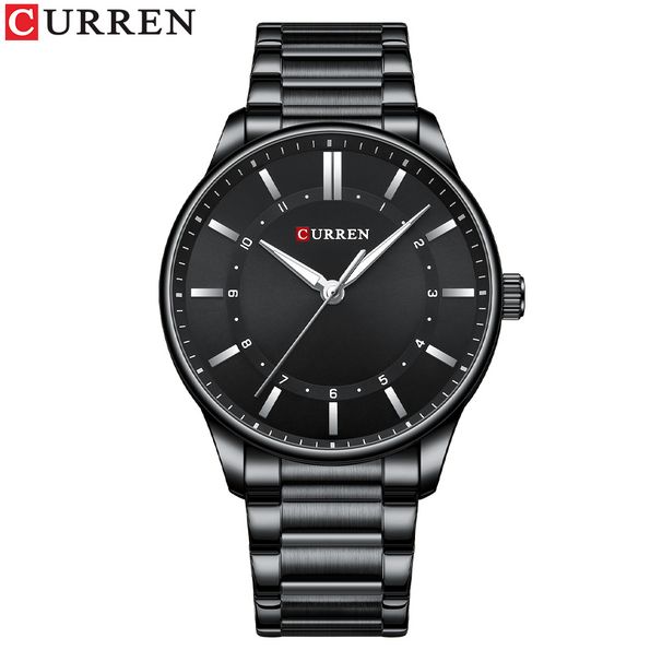 Men's Minimalist Stainless Steel Quartz Watch - Waterproof Round Dial Business Wristwatch With Alloy Strap Large Dial Watch_voghion.com