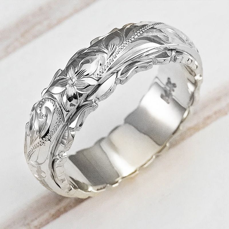 Anello a striscia con intaglio a sospensione in rame galvanizzato Cao Shi, regalo per anniversario di matrimonio, per donna_voghion.com