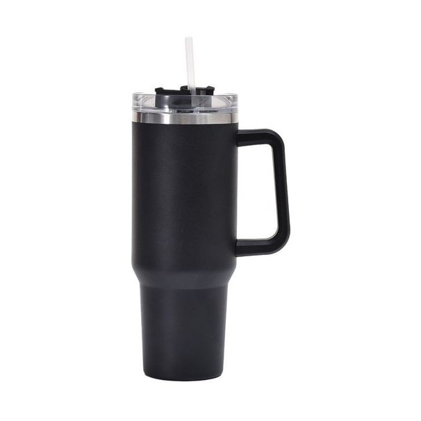 Giant 304 Stainless Steel Thermos Cup 40oz First Generation Car Cup With Handle Portable Ice Straw Cup_voghion.com