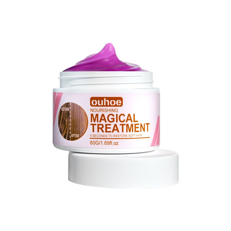 OUHOE Keratin No-Steam Repair Soyeux Lisse Permanente Teinture Soin Nourrissant Hydratant Masque Cheveux Traitement_voghion.com