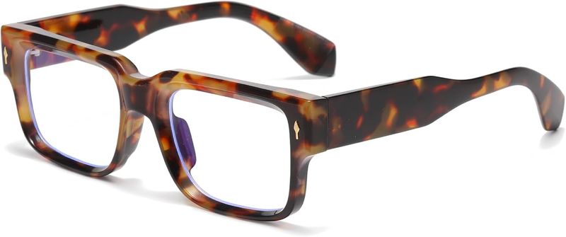 Retro Rectangular Thick Sunglasses Square Frame For Women Men Vintage Chunky Glasses UV400 Protection_voghion.com