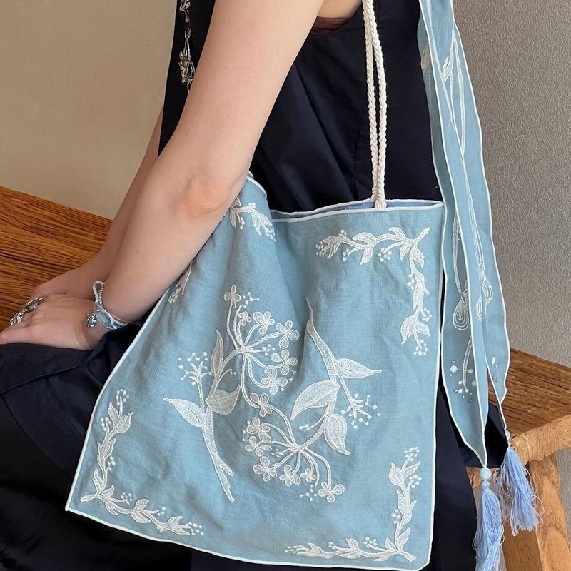 Network Fashion Hundred Handtasche Stickerei Farbe Kollision Spleißen Weben Strap Design Umhängetasche 2025 Frühling Sommer Neue Casual Täglich_voghion.com