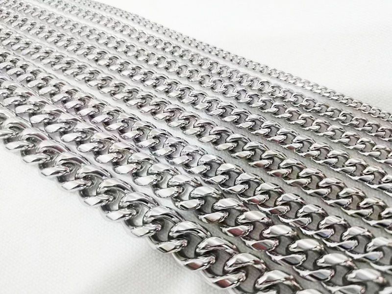 Titanium Necklace Stainless Steel Jewelry Clasp Round Polished Chain Men's Cuban Bold Fashion Accessories_voghion.com