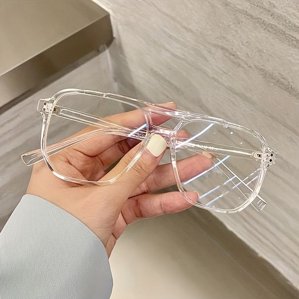 Double Bridge Large Frame Clear Leopard Fashion Γυαλιά Υπολογιστή για Γυναικεία Ανδρικά_voghion.com