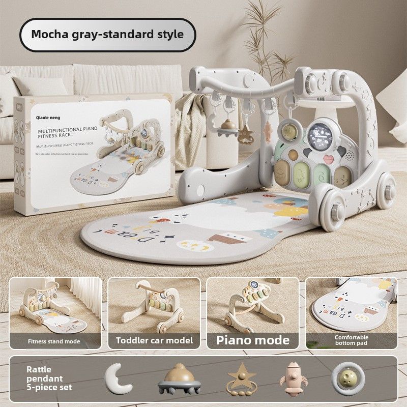 Qiao Le Bear Dětský pedál Piano Fitness Stojan Chodítko 3 měsíce 6 Puzzle Rané vzdělávání Novorozenci Batole Hračky pro miminka_voghion.com