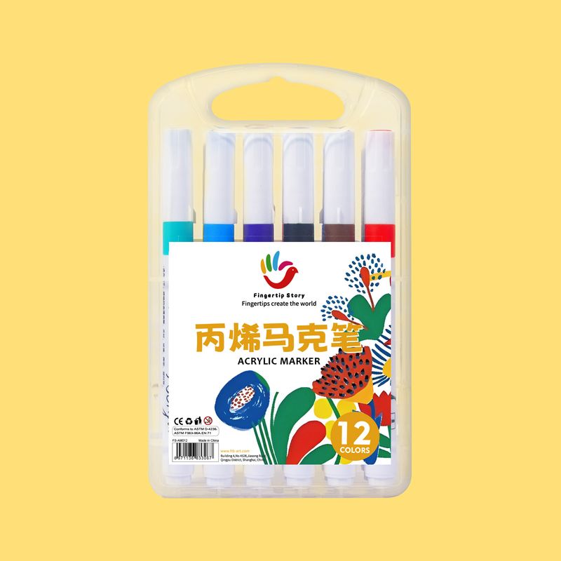 Vibrant Quick-Dry Acrylic Markers Set - 12/24/36/48 Colors For Kids & Artists, Waterproof & Non-Toxic, Ideal For Sketching, Doodling & DIY Crafts_voghion.com