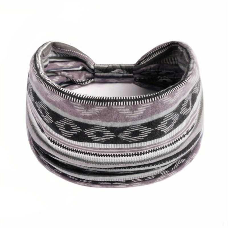 Bohemian Style Wide Headband For Women Colorful Cross Knotted Sports Sweatband_voghion.com