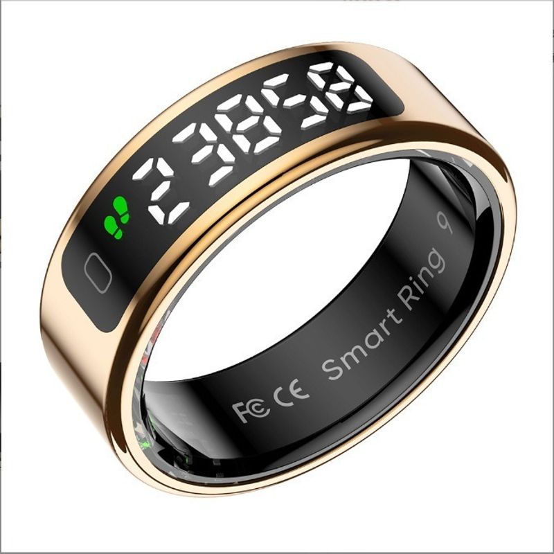 New R11 Smart Sleep Heart Rate Blood Pressure Step Counting With Display Wireless Charging Gesture Control Ring_voghion.com