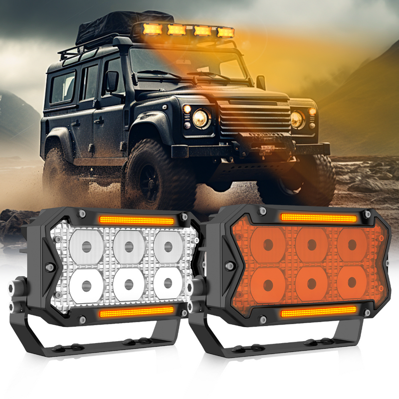 5-inch 1 Pair Off-road Spotlight Multifunction Led DRL Work Light For Jeep Truck 4x4 SUV ATV Motorcycle Headlight Driving Lights_voghion.com