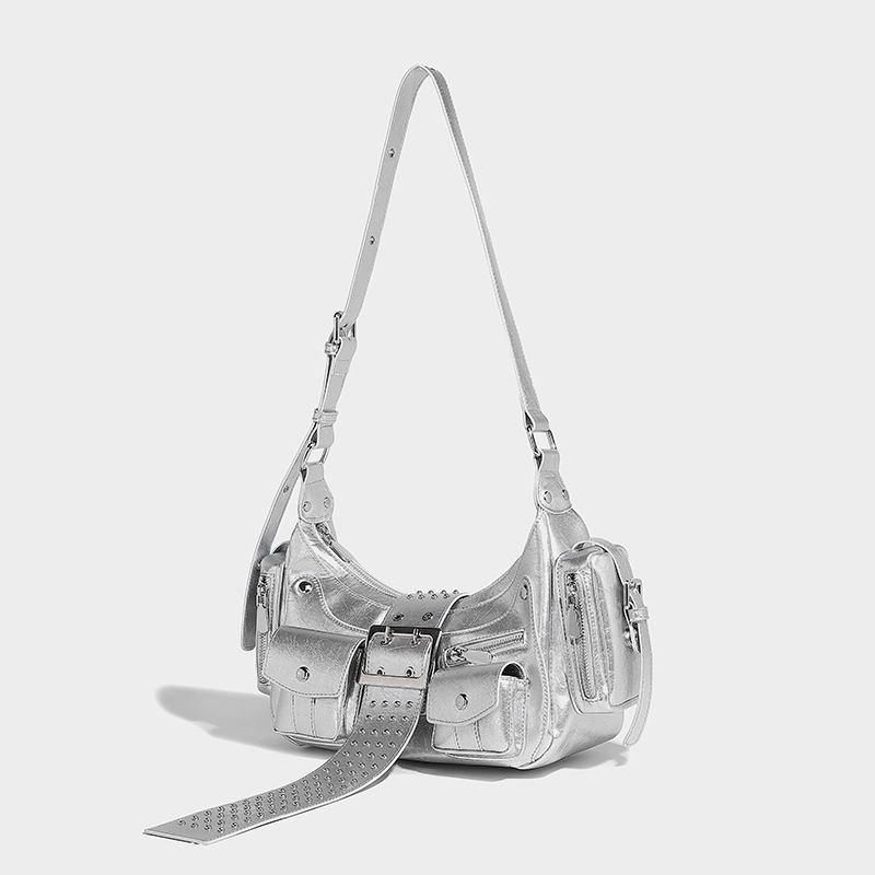 Nicole Punk Stil Mädchen Multi-funktionale Nieten Gürtel Schnalle Handtasche Casual Hundert_voghion.com