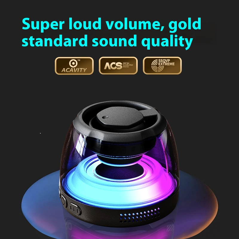 Mini Speakers, Bluetooth Connection, High-quality RGB Light Effect, Home Wireless Subwoofer, Small Outdoor Music Player_voghion.com