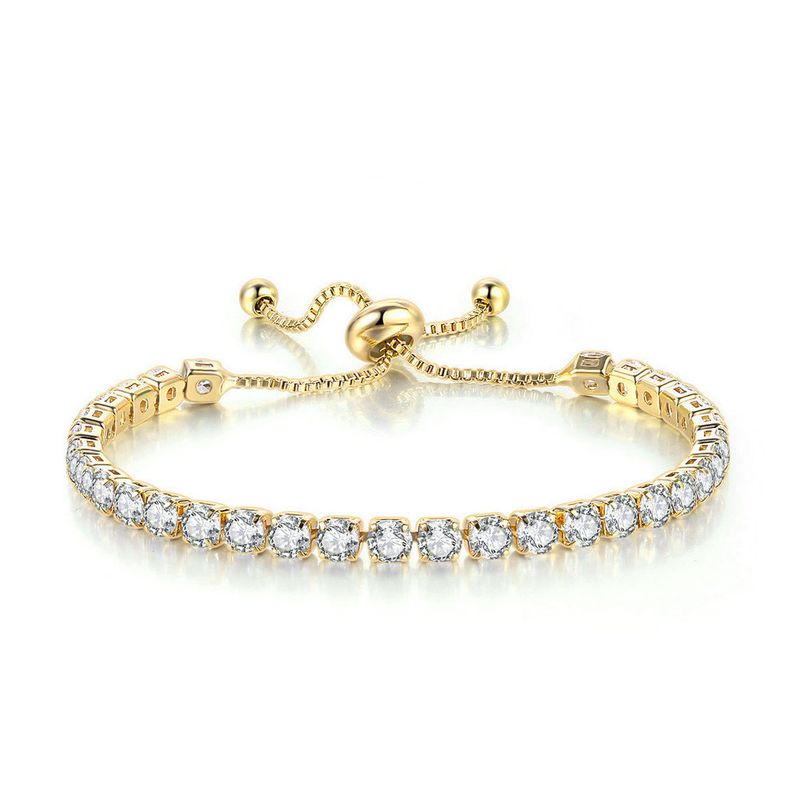 Braccialetto alla moda con zirconi da 4 mm, lunghezza regolabile, set combinato, catena da tennis coordinata_voghion.com