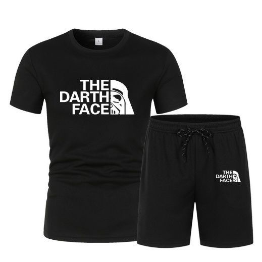 Sommer Neues Set Bedrucktes Mesh-T-Shirt Herren Lässiges Loses Rundhals-Halbsport-Kurzarm-Oberteil_voghion.com