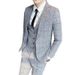 Ropa para hombre, traje a cuadros para hombre, traje de tres piezas, nuevo traje de negocios de moda ajustado para jóvenes de otoño_voghion.com