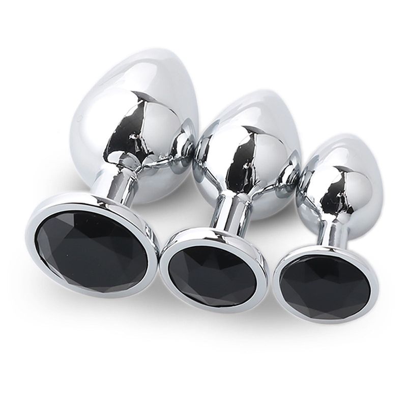 CENTEREL 3 pezzi di design di gioielli di lusso Plug anale - Nero_voghion.com