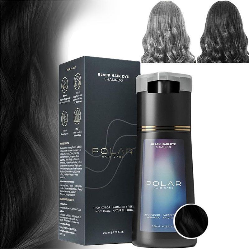 Nuovo shampoo e crema colorante per capelli neri da 200 ml, biologico, permanente, copre i capelli bianchi e grigi, essenza naturale di zenzero, per donne e uomini._voghion.com