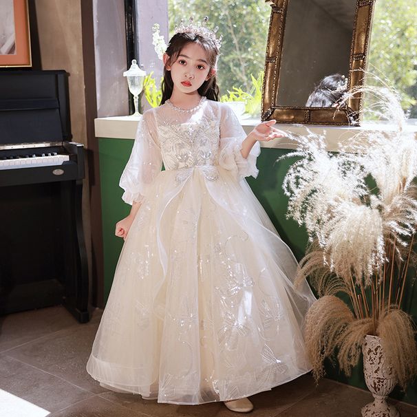 Kinder Kleidung Abendkleid Winter Host Rock Mittleren Und Großen Mädchen Geburtstag Blumenmädchen Prinzessin Kleid_voghion.com