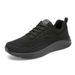 Spring Summer Breathable Running Sports Casual Wear-Resistant Non-Slip Work All Black Mesh Shoes Men Size 45_voghion.com