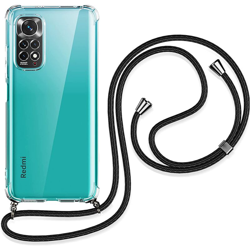 Mit Neckholder-Langband, Silikon, transparent, weich, für Xiaomi Redmi Note 11 11S 11T 10 10S 10T 9 9S 8 8T Pro 10A 10C_voghion.com