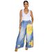Women's Printed Flowy Palazzo Pants – Lightweight Polyester Wide-Leg Trousers With Elastic Waist, Bohemian & Street Style For Europe & US Market_voghion.com