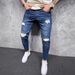 Slim Fit Stretch-Jeans für Herren – Zerrissene und Used-Jeans mit hoher Elastizität, bequemer Baumwollmischung, schmal zulaufendes Bein für einen lässigen Stil_voghion.com