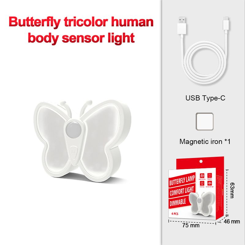 Cabinet Lights Three Color Human Body Induction Lights Butterfly Eye Protection Night Lights Clothing Wine Cabinet Lighting Atmosphere Lights_voghion.com