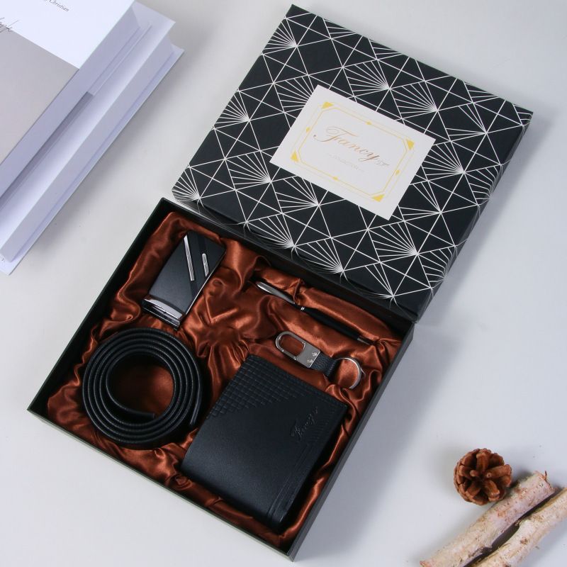 Herrengeschenk Business-Geschenkset Gürtel Brieftasche für Freund 520 Valentinstag Vatertagsgeschenk_voghion.com