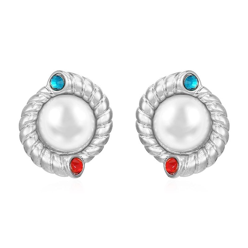 Orecchini da donna in acciaio inossidabile con perle intarsiate di alta qualità in stile corte francese, orecchini all'ingrosso in oro placcato_voghion.com