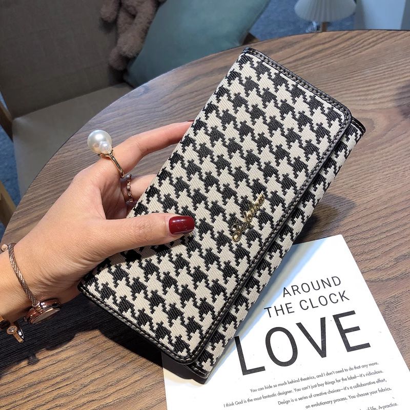 Spot-Lieferung lange Brieftasche für Frauen 2024 neuer Stil aus echtem Leder mit mehreren Kartenfächern Kartentasche Canvas große Kapazität Handytasche trendy_voghion.com